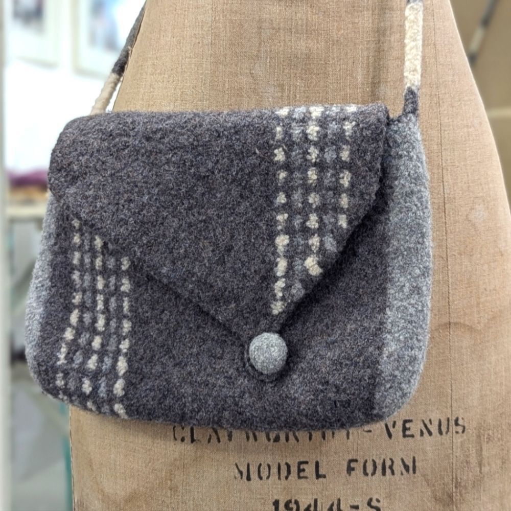 Handmade Felted Crossbody Purse